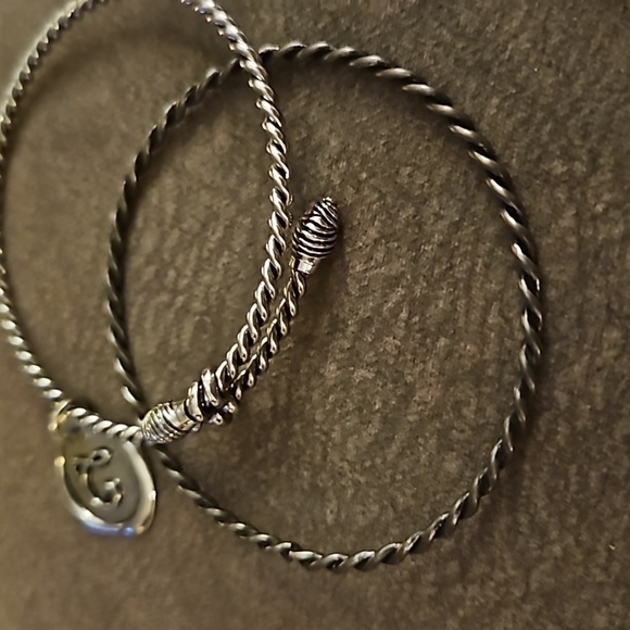 Vintage COOKIE LEE Initial C Twisted Metal Bangle Bypass Bracelet - Picture 5 of 6